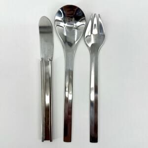 3 Piece Stackable Nesting Cutlery Picnic hiking Camping Retro Nordic Style